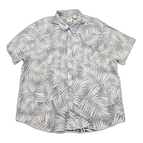 Levi's Men's Hawaiian Shirt Floral Logo Front Pockets Size 2XL (Cotton / Linen) - Picture 1 of 9